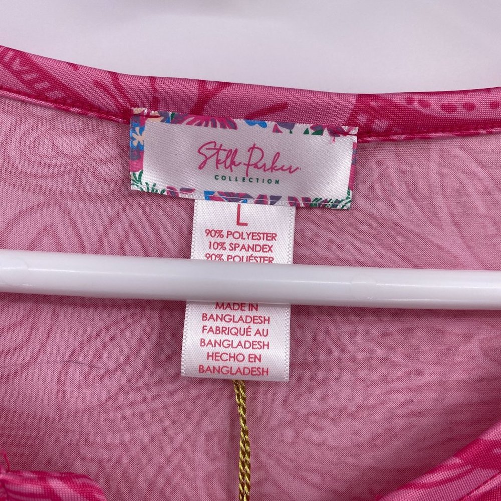 Stella Parker swim dress cover up size large pink LS SPF50 cruise beach NWT - Picture 3 of 7